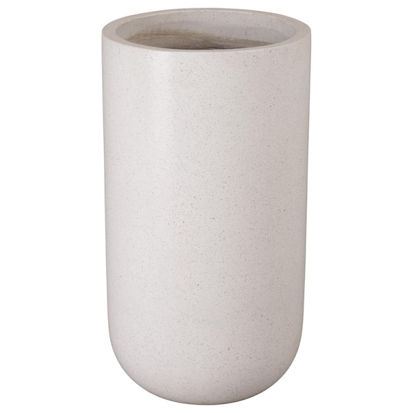 Emissary 20 in. L x 35 in. H White Terrazzo Round Planter 1374TW-4