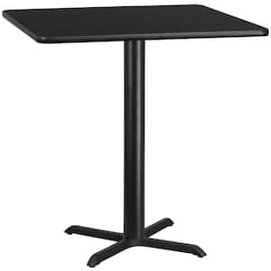 42 in. Square Black Laminate Table Top with 33 in. x 33 in. Table Height Base