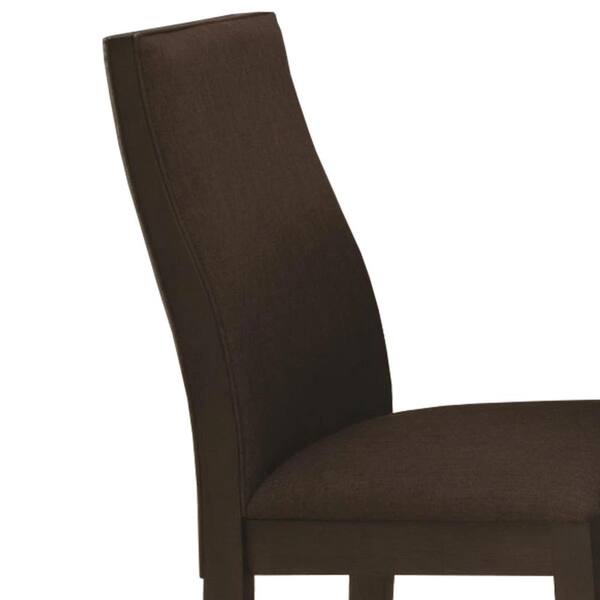 Benjara Brown Fabric Thick Cushion Dining Chair BM287824 - The Home Depot