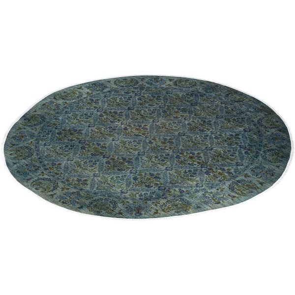 Overdyed Green 10 ft. x 10 ft. Solid Wool Indoor Area Rug