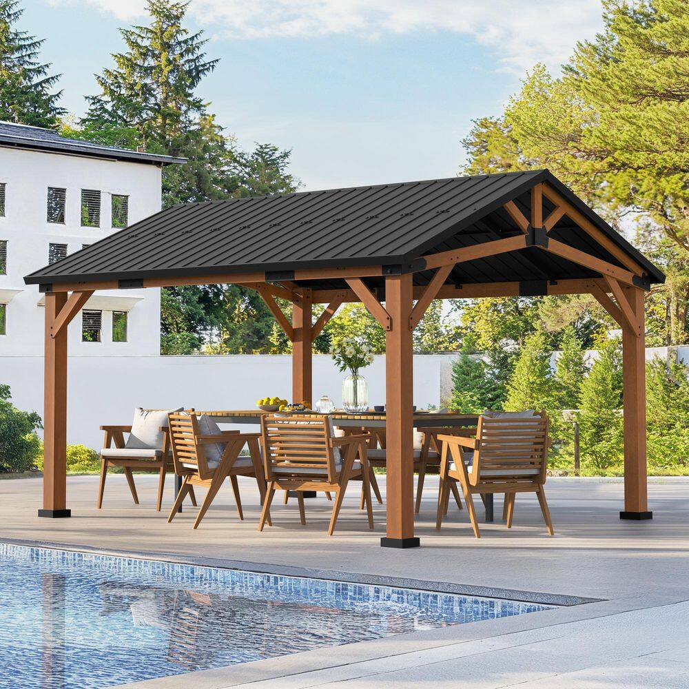 Norwood 14x12 Cedar and Steel Outdoor Gazebo