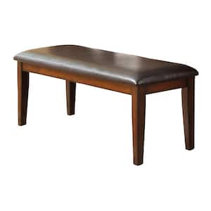 48 in. Brown Backless Bedroom Bench with Covered Seat