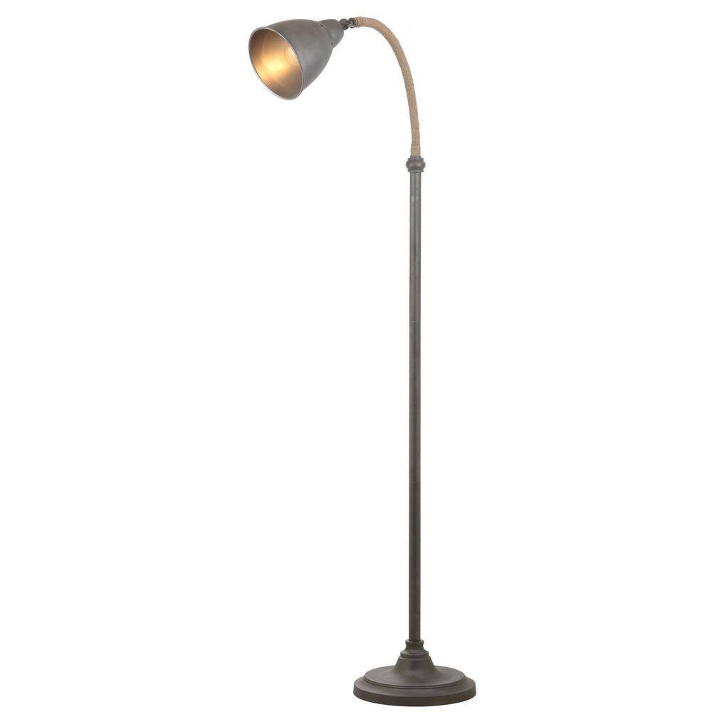Naldo Adjustable 60" Contemporary Black and Gray Floor Lamp