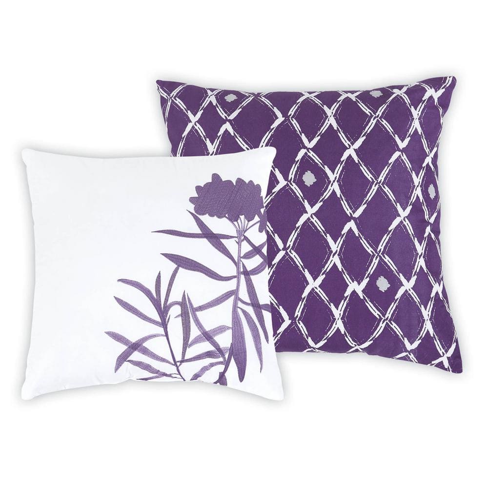 Fresh Meadow Purple Floral Reversible Full Comforter Set