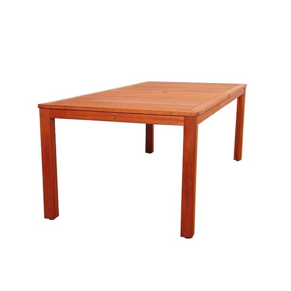 INTERNATIONAL home Amazonia Brown Rectangle Wood Outdoor Dining Table
