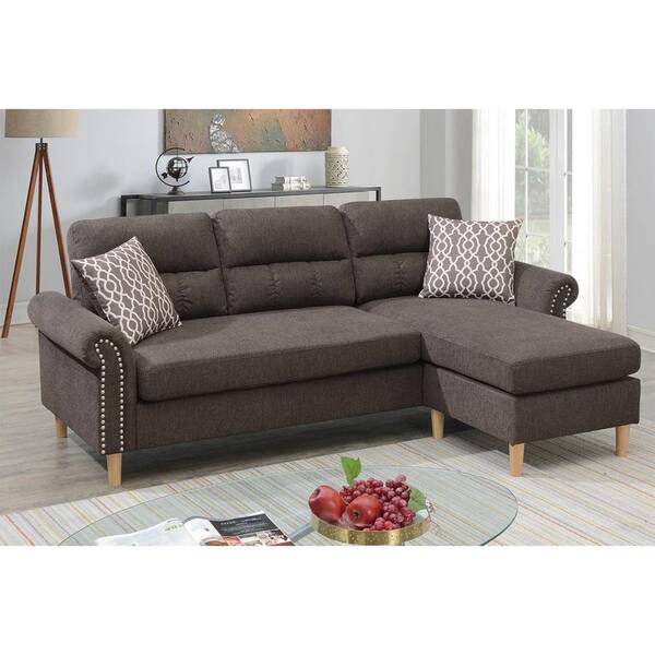 Titan Ultra Plush Comfort Gel 3 Piece Sectional with Ottoman