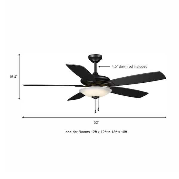 Hampton Bay Menage 52 in. Integrated LED Indoor Low Profile Matte 