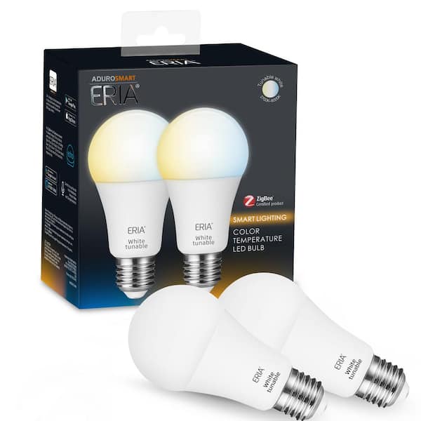 AduroSmart ERIA 60-Watt Equivalent A19 Dimmable CRI 90 Plus Wireless Smart LED Light Bulb Tunable White (2-Pack)