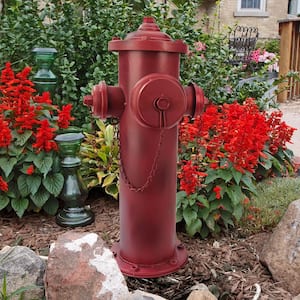 23 in. H Vintage Metal Fire Hydrant Large Statue