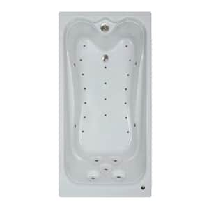 Premier 60 in. Rectangular Drop-in Air Bath Bathtub in Biscuit