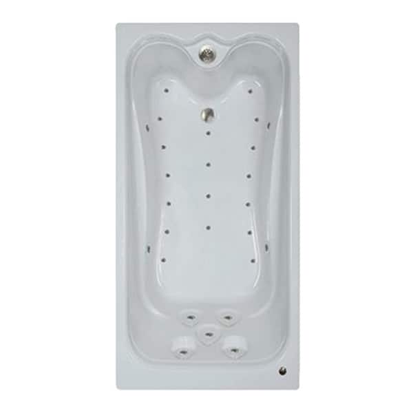 Comfortflo Premier 60 in. Acrylic Reversible Drain Rectangular Alcove Air Bath Bathtub in White