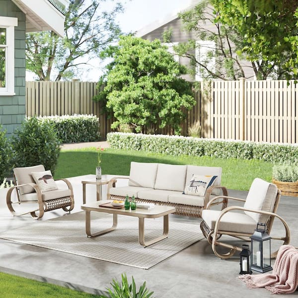 Arsterie 5-Piece Aluminum Patio Conversation Set with Cushions