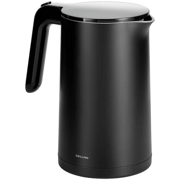 Enfinigy 1.5-L, 6-cups Black Corded Electric Kettle with Cool Touch Kettle