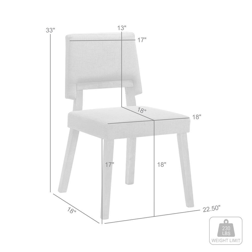 Walnut Finish Charcoal Fabric Upholstered Wood Dining Chairs - Set of 2