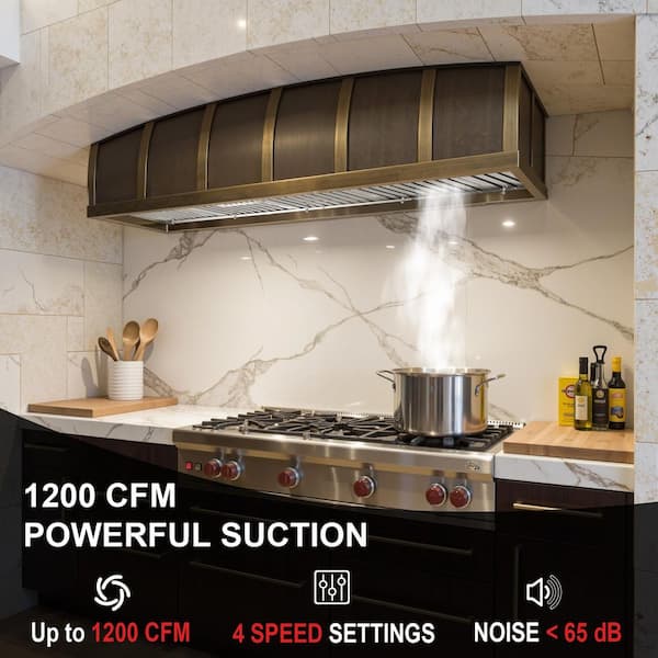 Akicon Akicon 60 in. 1200 CFM Ducted Stainless Steel Range Hood