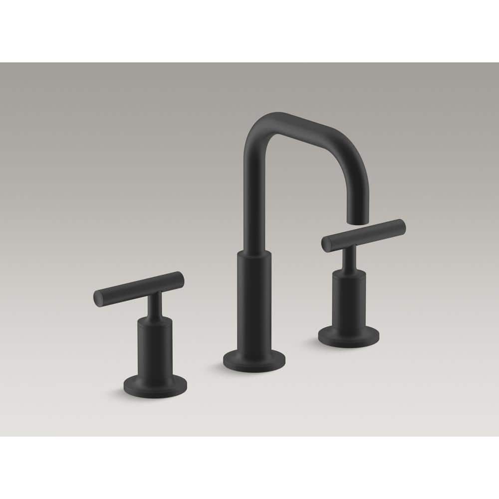 Matte Black 8.5" Ultra-Glide Ceramic Widespread Bathroom Faucet