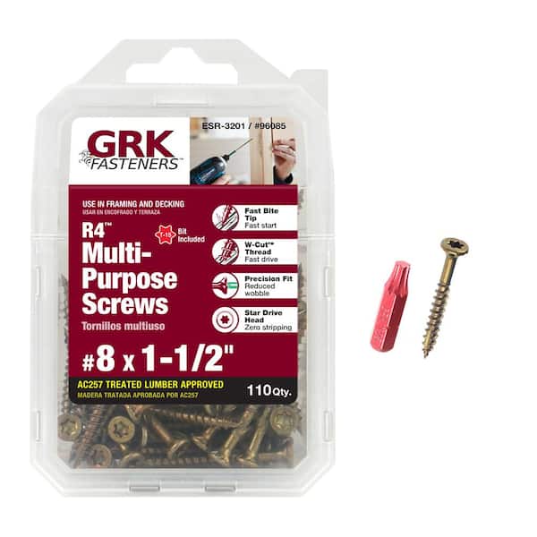 GRK Fasteners #8 x 1-1/2 in. R4 Multi-Purpose Star Drive Flat Head Screw (110 per Pack)