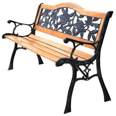 steel and wood garden bench