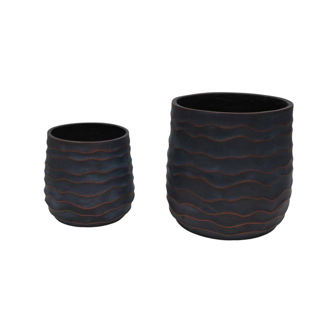 2-Piece Round Magnesium Oxide Texture Planters Set, Planter Pot with Drainage Hole (16.14 in. Dia and 11.8 in. Dia) price history on PriceWatchPro