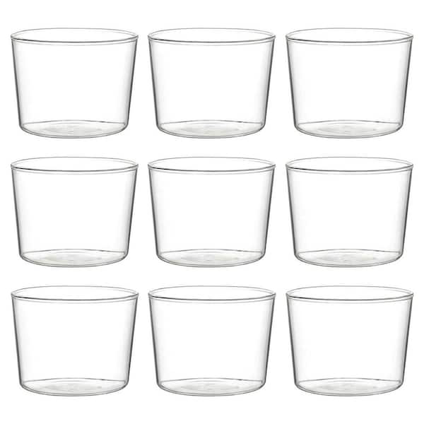 9-Pack 8 oz. Small Glass Dessert Bowls Borosilicate Clear Custard Cups with Freezer Safe Feature for Pudding Parfait