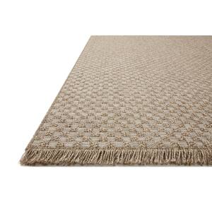 Dawn Natural Checkered 18 in. x 18 in. Indoor/Outdoor Sample Area Rug