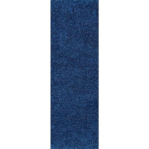 nuLOOM Marleen Plush Shag Navy 3 ft. x 8 ft. Runner Rug