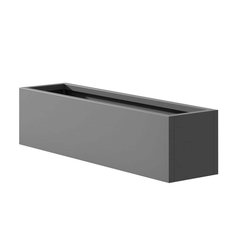 Gray 36 in. x 10 in. x 10 in. Metal Rectangular Raised