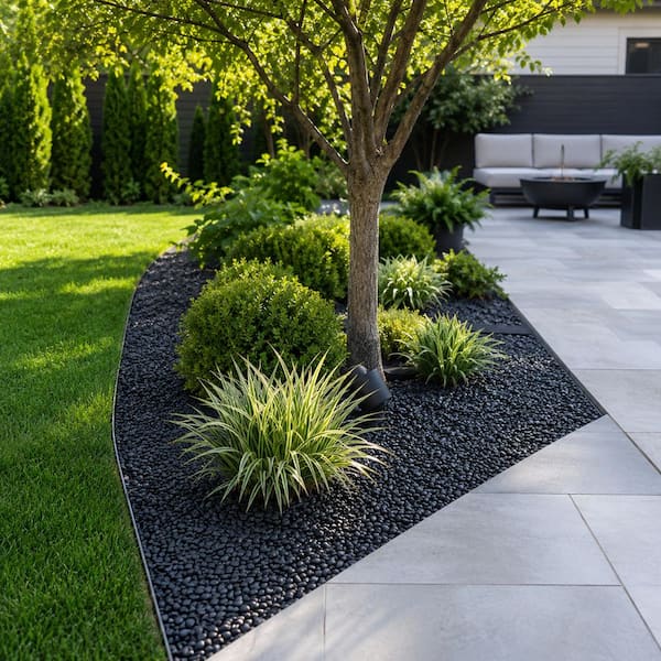 Polished Black 0.5 cu. ft . (0.25 in. to 0.75 in.) Bagged Landscape Pebbles -1Bag