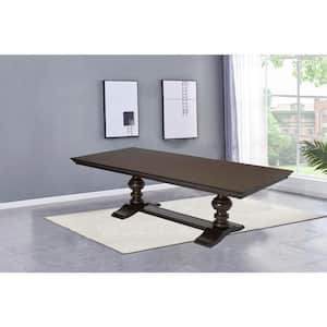 Juanita Wood Top Cappuccino 47'' Double Pedestal Dining Table Seating 8.