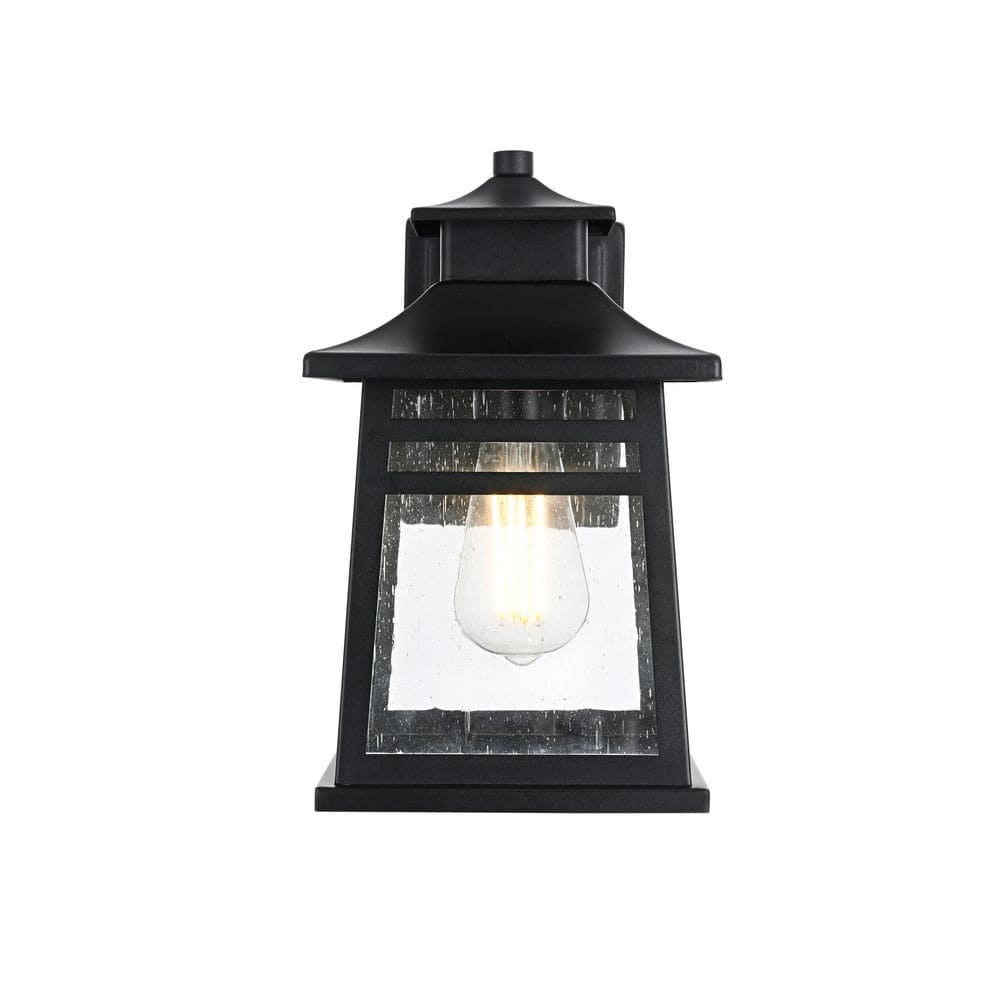 11.5 in. Black Outdoor Hardwired Wall Sconce with No Bulbs Included price history on PriceWatchPro