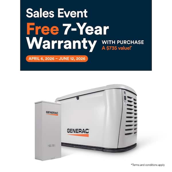 10,000 Watt - Dual Fuel Air- Cooled Whole House Home Standby Generator, Smart Home Monitoring, 100-AMP Transfer Switch