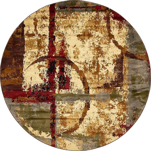 Unique Loom Barista Catuai Multi 8' 0 x 8' 0 Round Rug