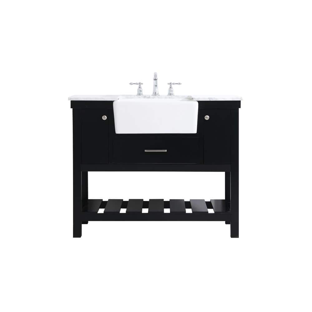 Simply Living 42 in. W x 22 in. D x 34.125 in. H Bath Vanity in Black with 