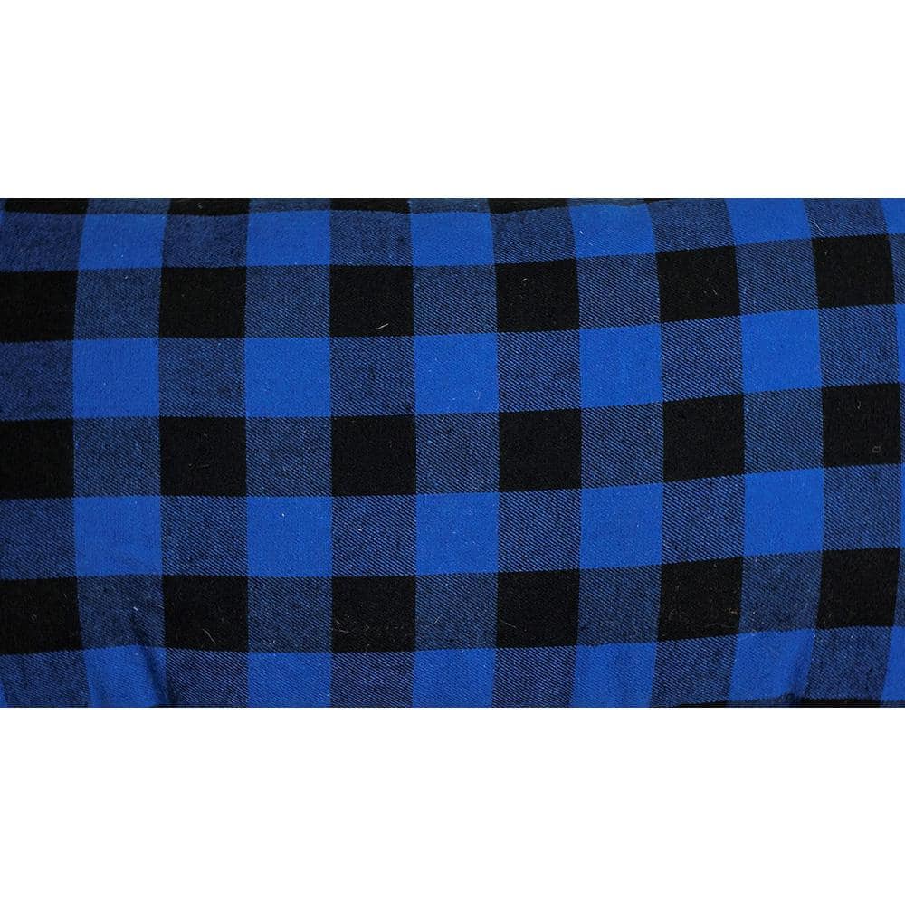 Red and Black Plaid Cotton Reversible Throw Pillow 11 x 22