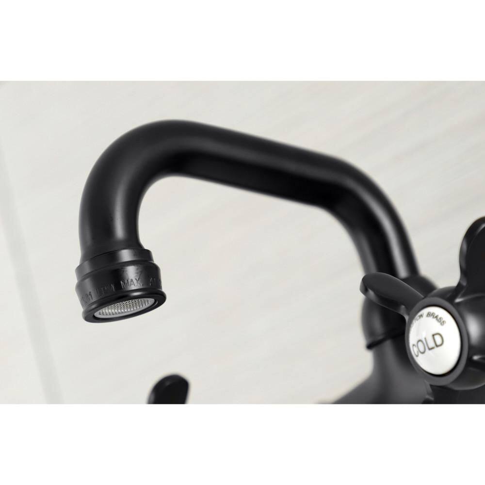 Matte Black Wall Mount Two-Handle Bar Faucet