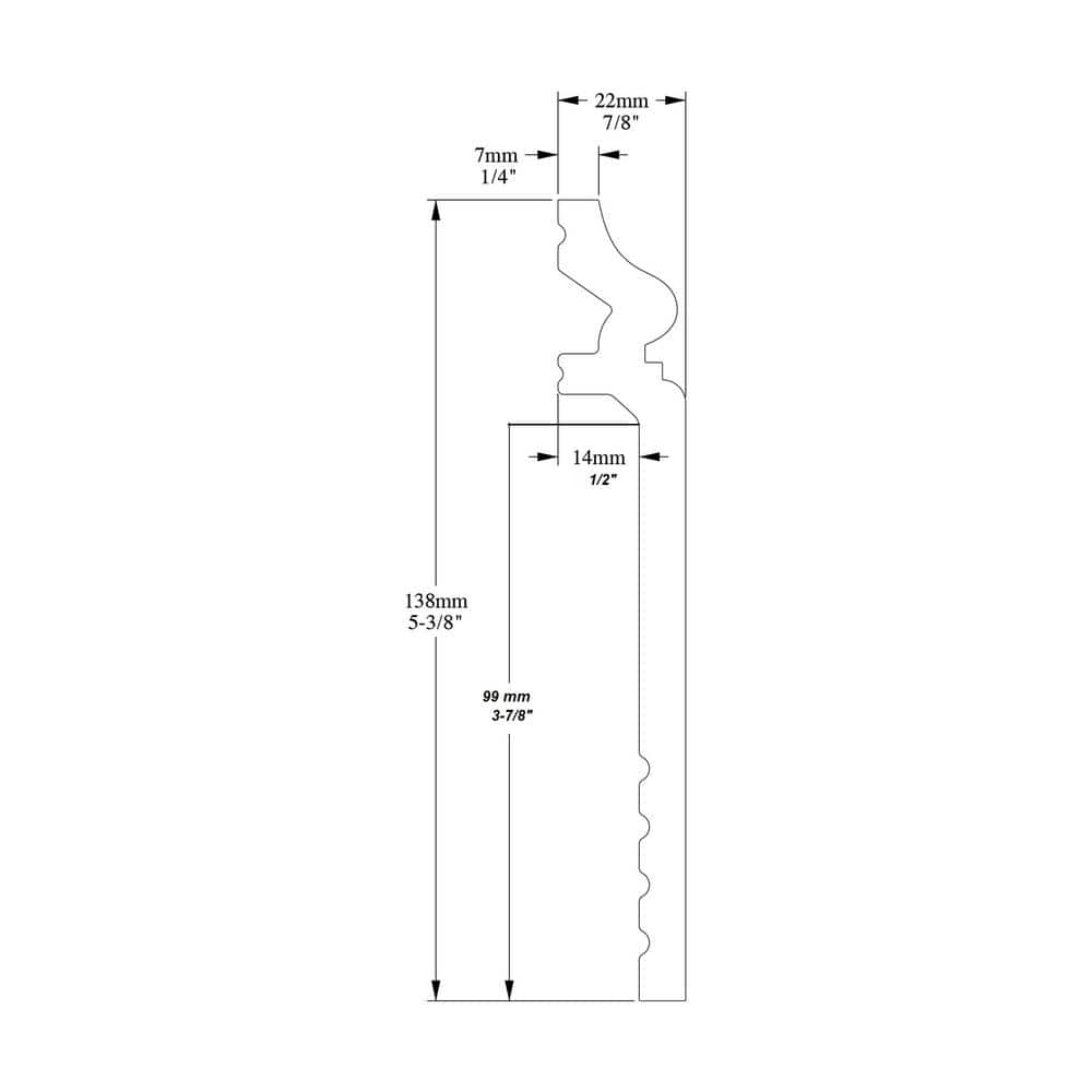 White High Impact Polystyrene Baseboard Moulding Set