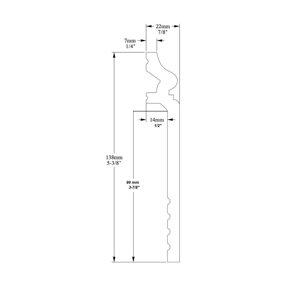 Primed White High Impact Polystyrene Baseboard Moulding Set