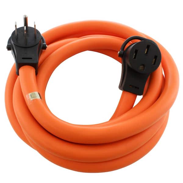 25 ft. 50 Amp 6-Gauge 125-Volt/250-Volt NEMA 14-50 Indoor/Outdoor Power Cord with Handles in Orange