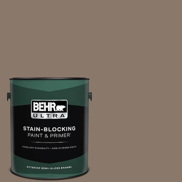 BEHR ULTRA 1 gal. #N210-5 Caffeine Semi-Gloss Enamel Exterior Paint & Primer