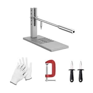 Portable Stainless Steel Oyster Shucker Tool with 2-Oyster Shucking Knife,1-Pair Gloves and 1 G-Clamp