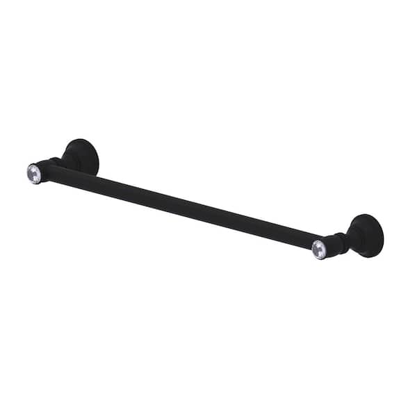 Allied Brass Carolina Crystal Collection 18 in. Wall Mounted Towel Bar in Matte Black