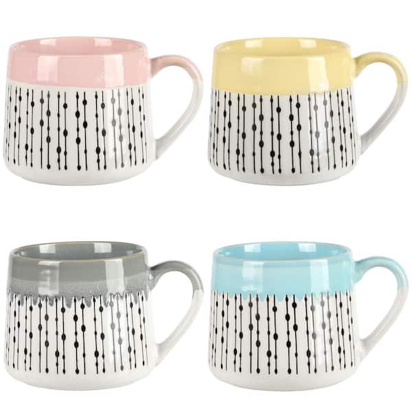 Gibson Home Palmridge 15 oz. 4-Piece Stoneware Coffee Mug Set in Assorted Colors
