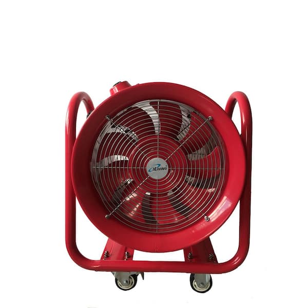 iLIVING Explosion Proof 16 in. Ventilation Floor Fan, with 1100-Watt, 4240 CFM, Red