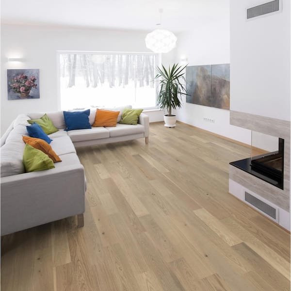 Take Home Sample-Firenze Oak 1/2 in. T x 5 in. W Wire Brushed Engineered Hardwood Flooring