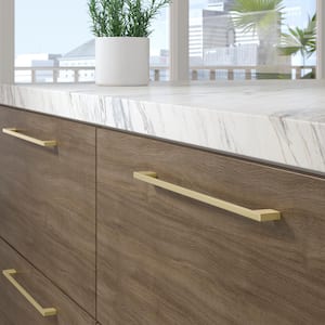 Armadale Collection 12 5/8 in. (320 mm) Satin Brass Modern Rectangular Cabinet Bar Pull