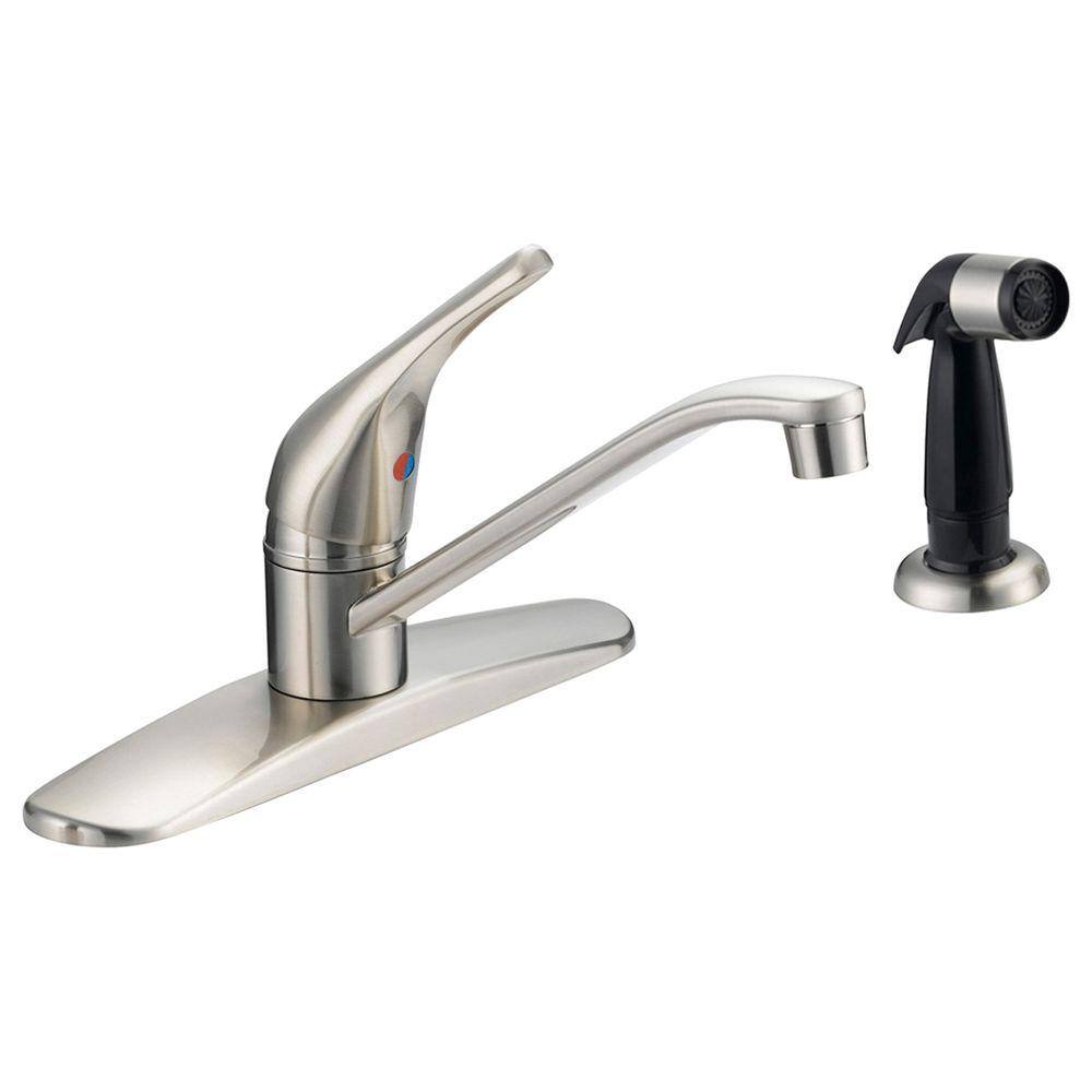 UPC 091712428749 product image for EZ-FLO Prestige Single-Handle Standard Kitchen Faucet with Black Side Sprayer an | upcitemdb.com