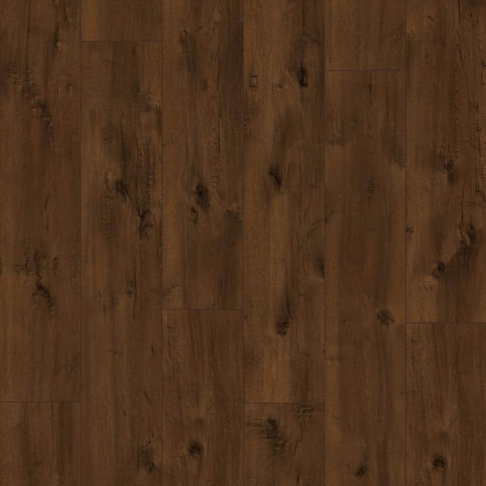 Take Home Sample - Decatur Ridge 7 in. x 7 in. Hickory Waterproof Laminate Wood Flooring, Dark