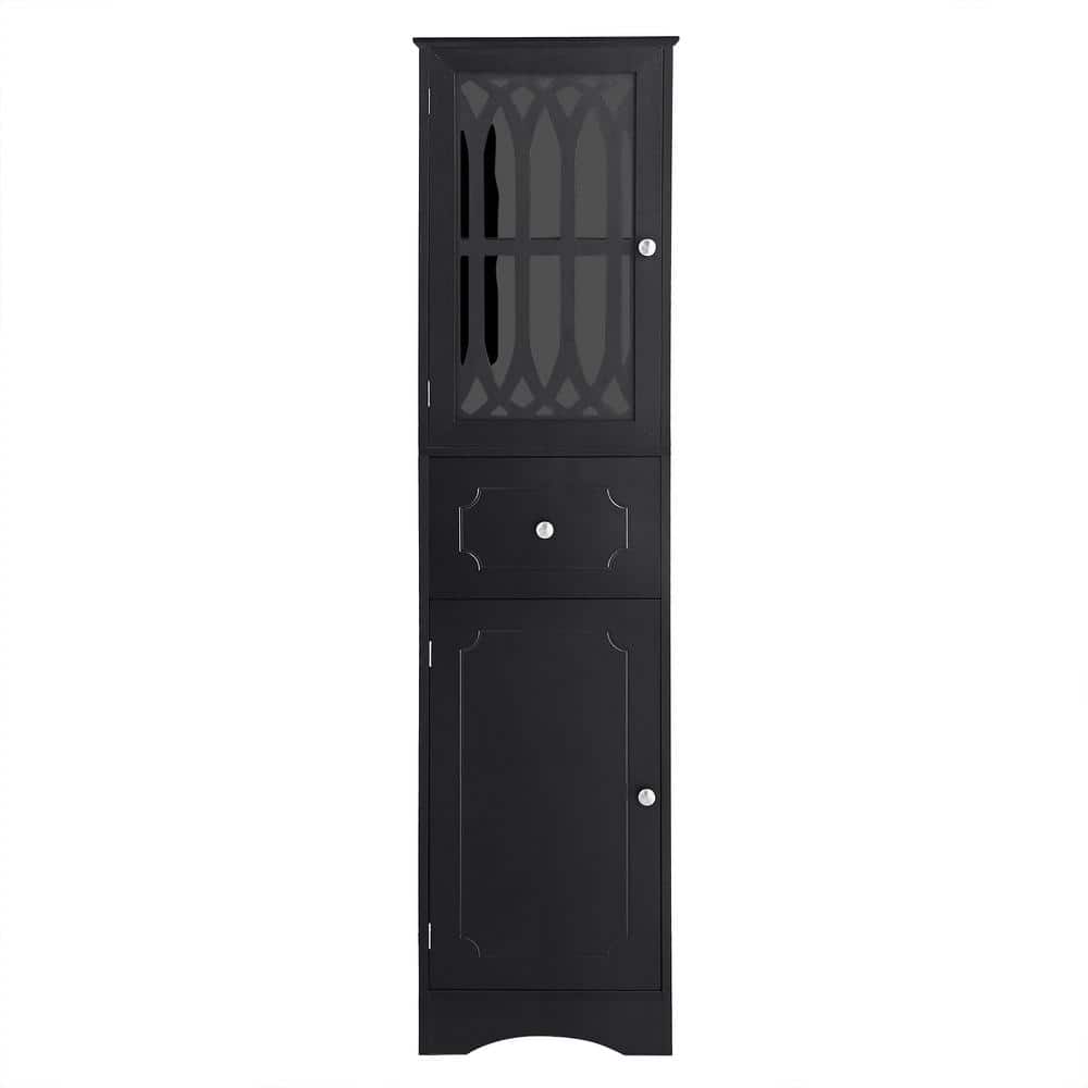 16.5 in W x 14.2in D x 63.8in H in MDF Board Ready to Assemble Freestanding