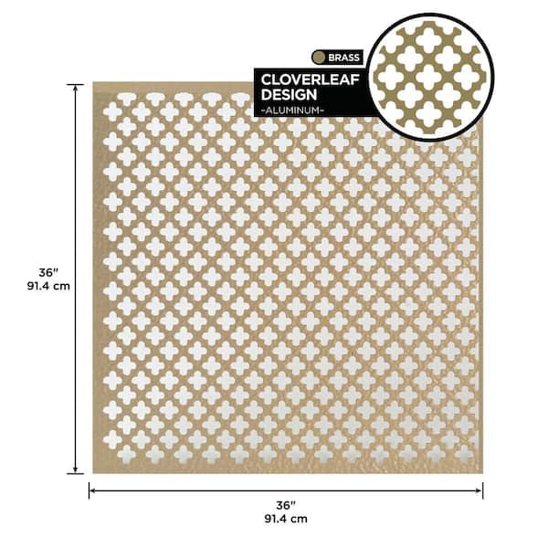 36 in. x 36 in. Cloverleaf Aluminum Sheet in Brass