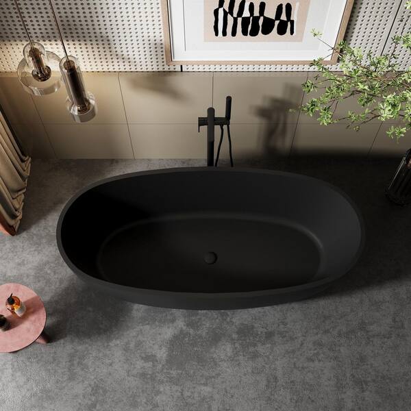 ベータ nbp Feelive 66.98 in. x 30.7 in. Solid Surface Freestanding Flatbottom